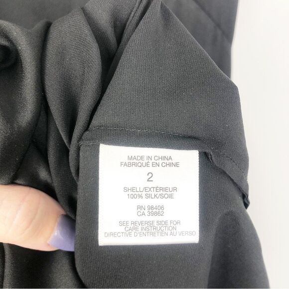 THEORY | 100% Silk Black V-Neck Maxi Slip Dress Adjustable Straps Women’s Size 2 - Picture 8 of 8